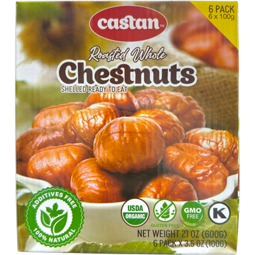 Castan Roasted Whole Chestnuts Snack – 6 Pack