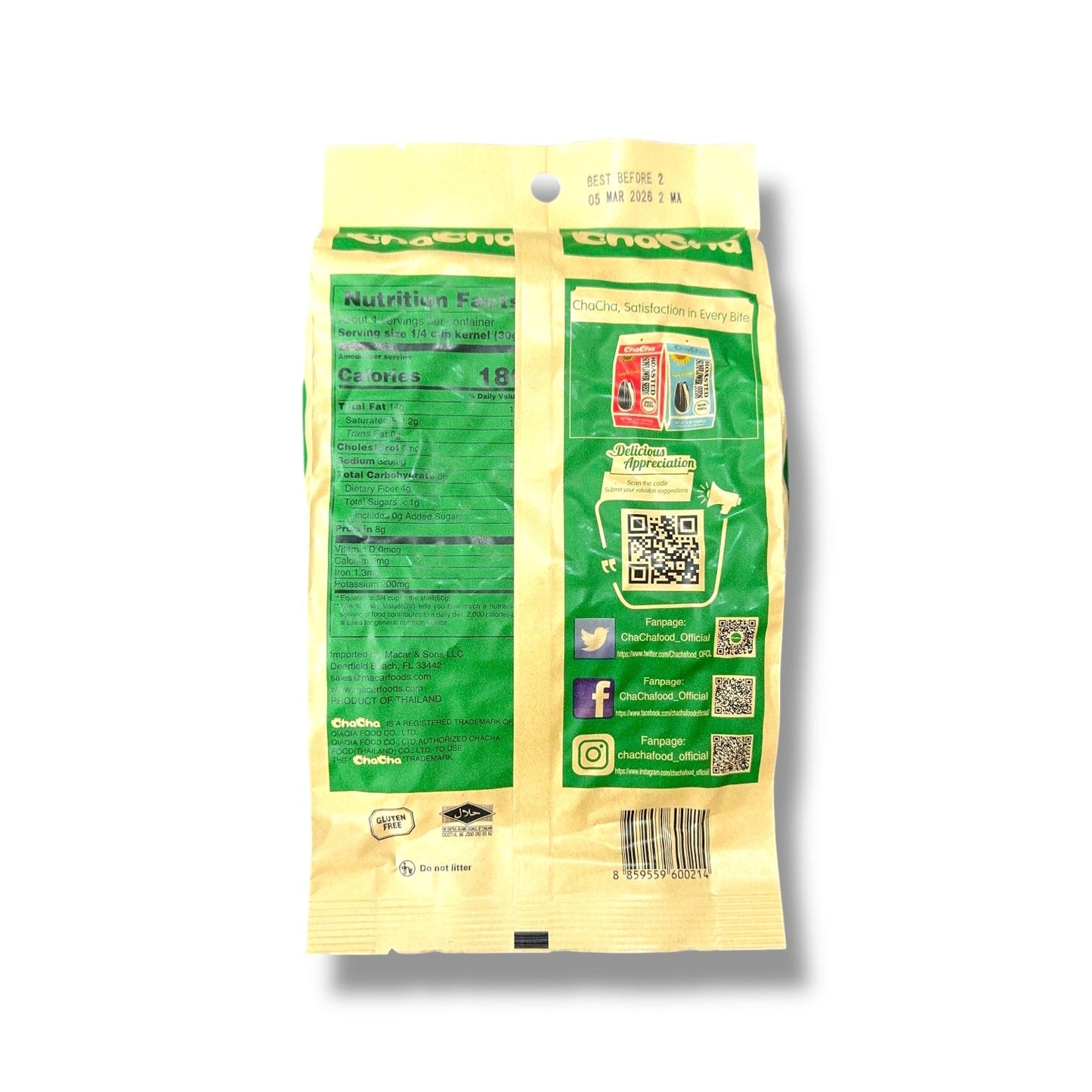 Chacha Coconut Flavored Sunflower Seeds