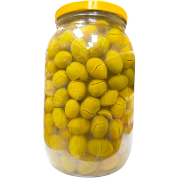 Authentic Nablus Sera Green Cracked Olives 2000g
