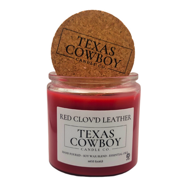 Red Clov'd Leather Candle