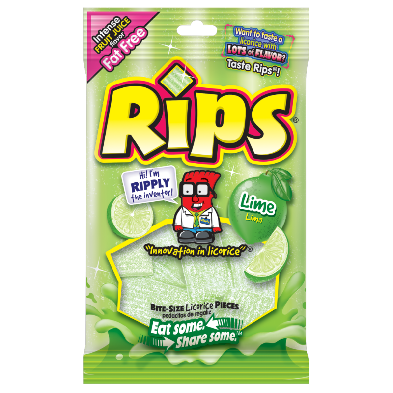 Rips Licorice Bite Size Chewy Candy Various Flavors, 4 oz