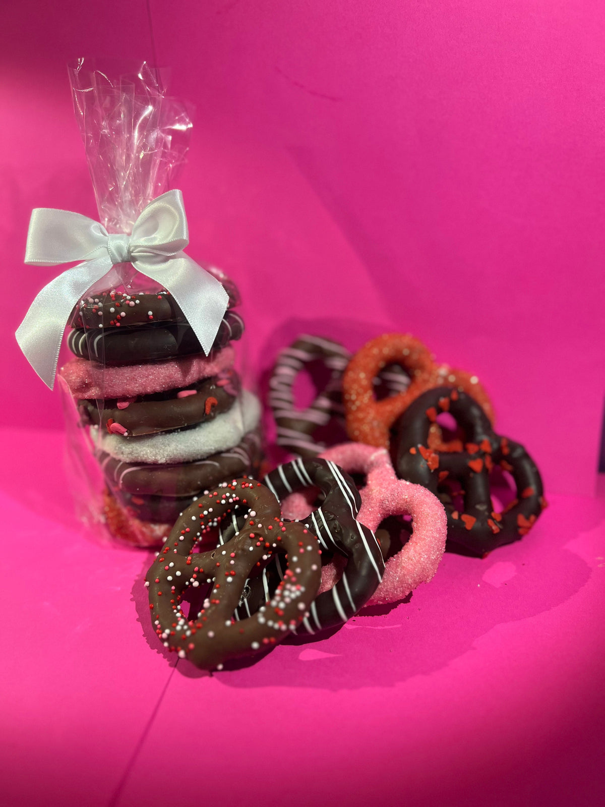 Valentine's Day Gourmet Chocolate Pretzel Stack