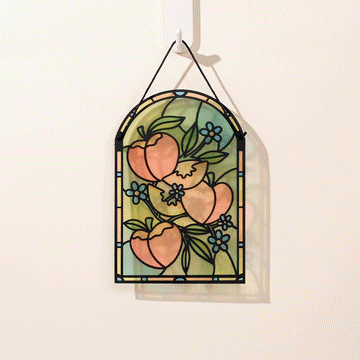 Peachy Birthday Peaches 5"x7" Suncatcher Card