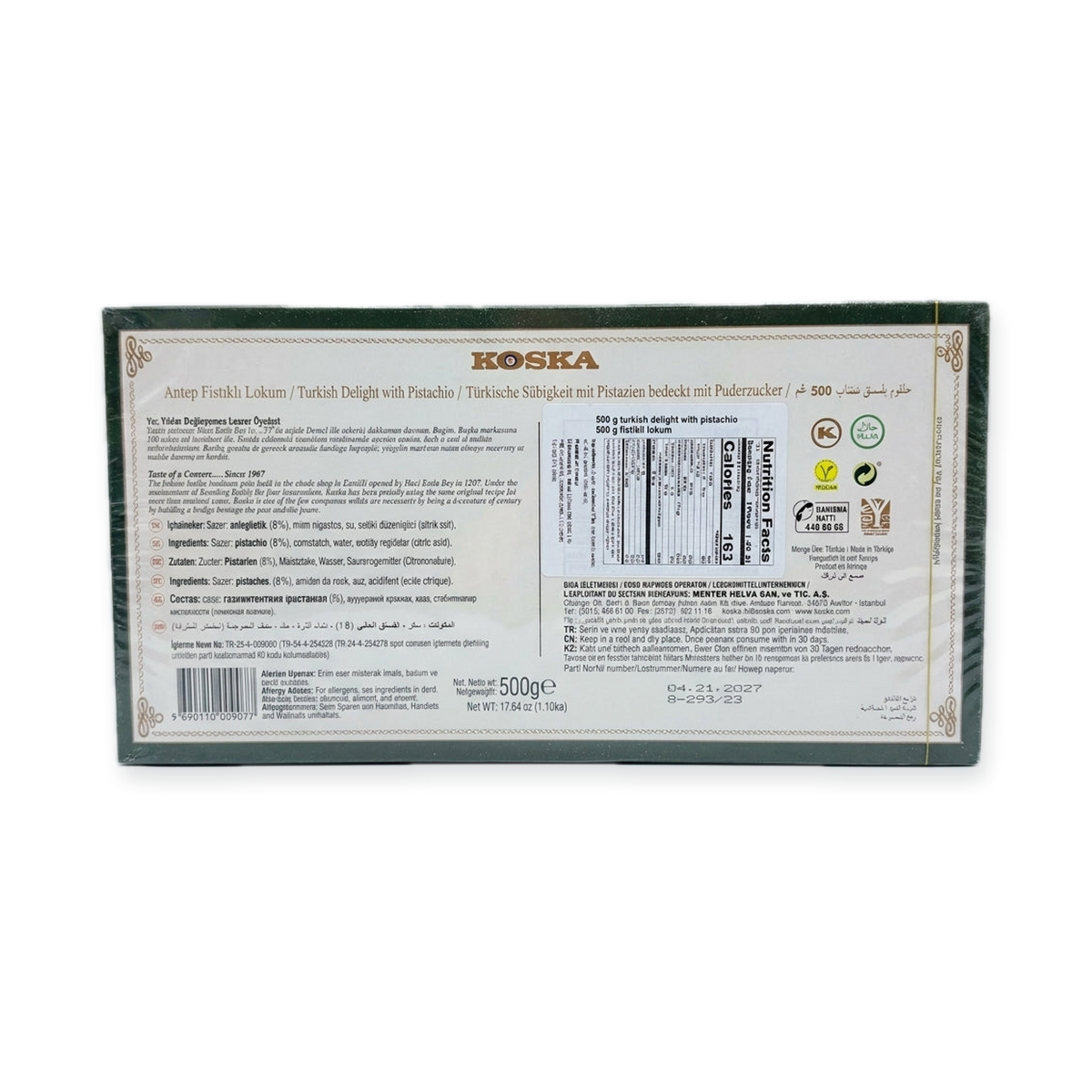 Koska Turkish Delight with Pistachio 500g - Premium Lokum