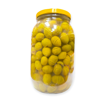 Authentic Nablus Sera Green Cracked Olives 2000g
