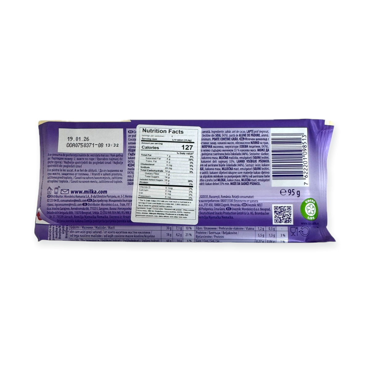 Milka Bubbly White Chocolate 95g