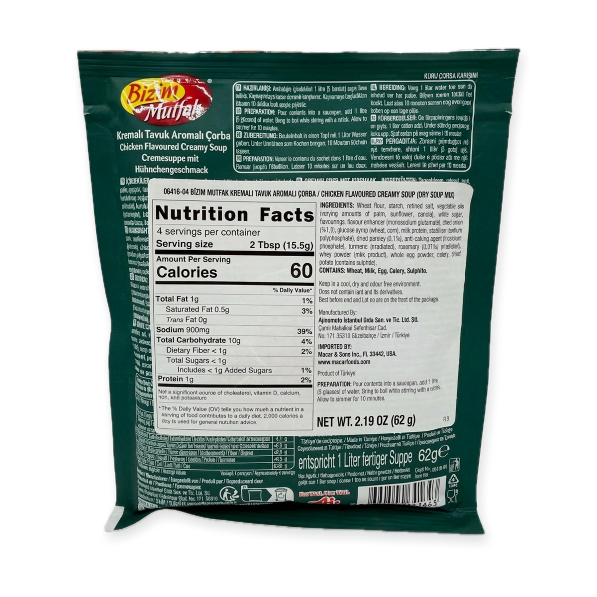 Kremalı Tavuk Aromalı Çorba (50g)