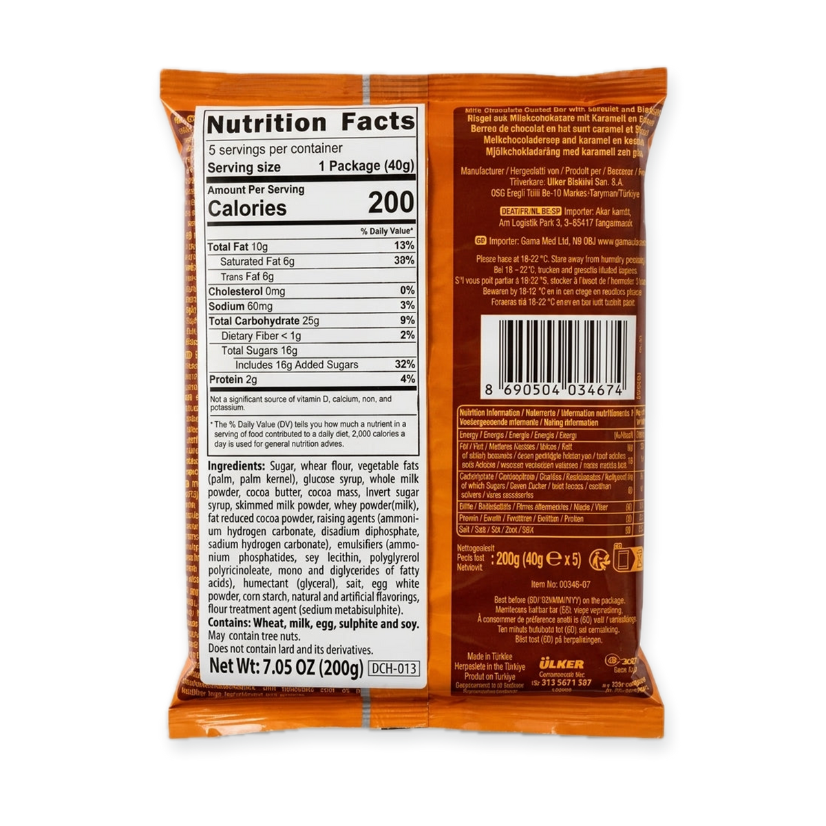 Ülker Albeni Chocolate Wafer Bar 7.05 oz - Turkish Multipack Snack