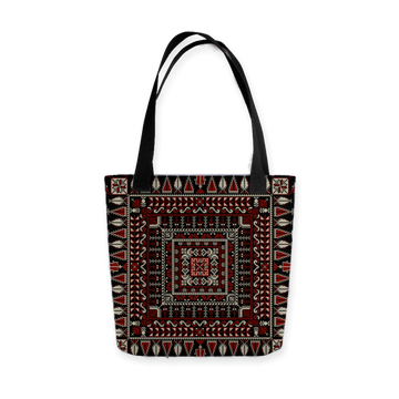 Spacious Tote Bag – Black Art Pattern