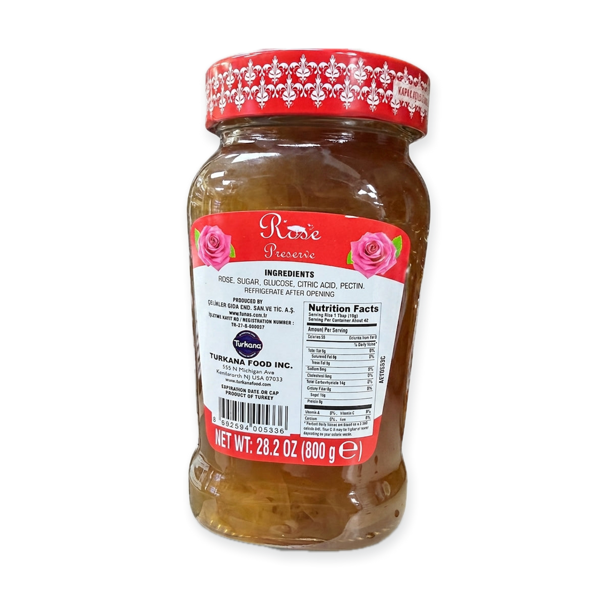 Tunas Rose Preserve 28.2 oz - Authentic Turkish Rose Petal Jam