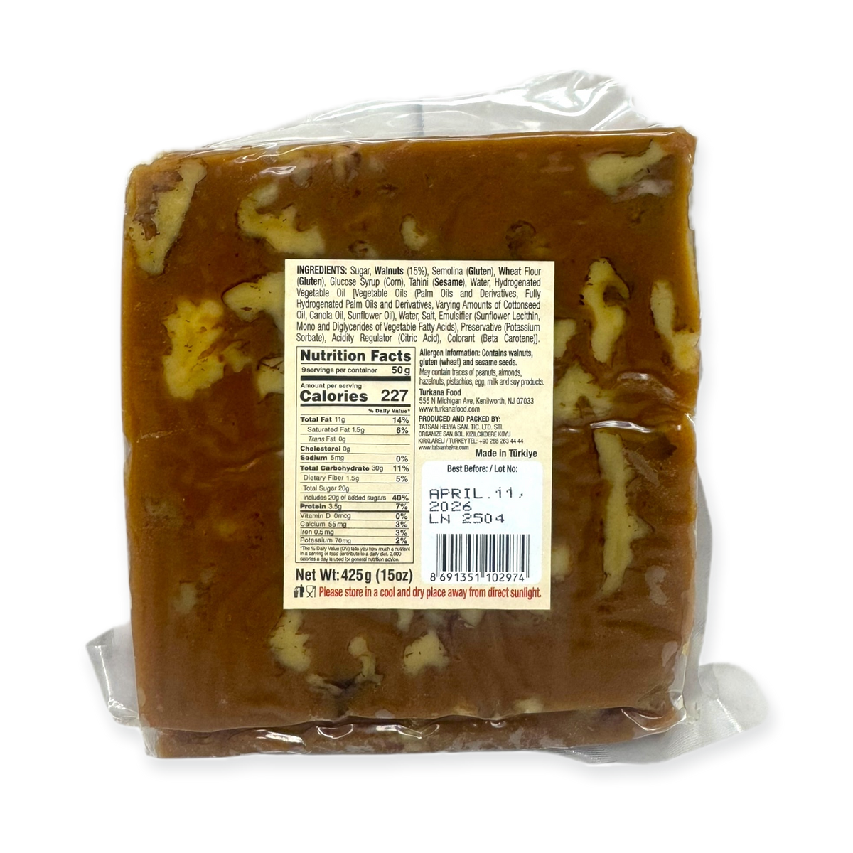 Tatsan Carmel Walnut Halva – Traditional Middle Eastern Sweet