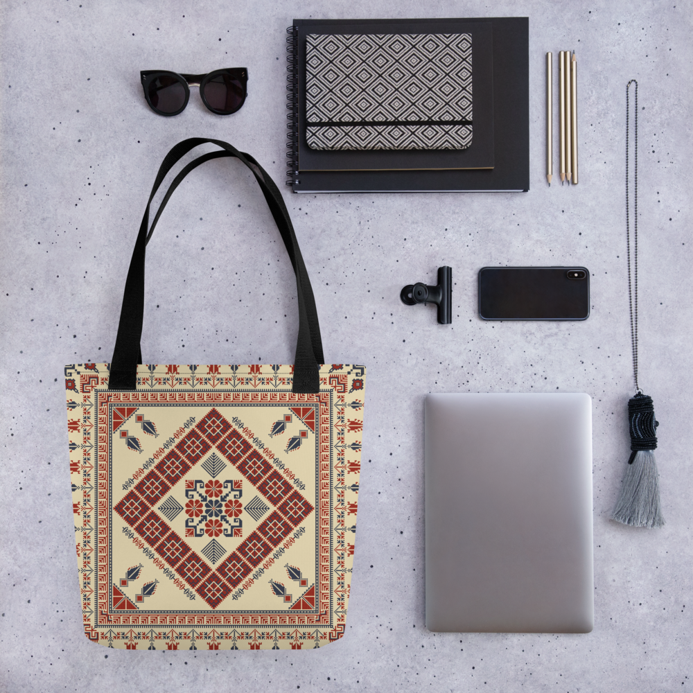 Trendy Tote Bag – Art Pattern, 15" x 15"