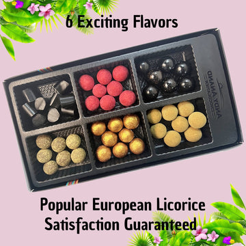 Andy Anand Chocolate Covered Gourmet Licorice, 6 Flavors, 10.5 oz – Made in Denmark, European Collection, Birthday & Holiday Gift Box