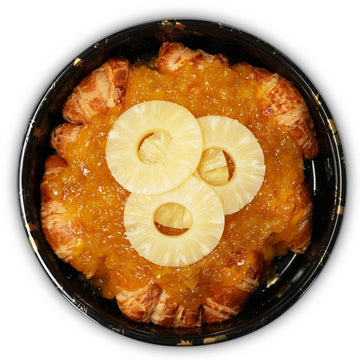 Andy Anand Sugar Free Pineapple Chocolate Croissant Cake Dessert 2.5 lbs, chunks of Pineapple on Flaky Croissant Cake