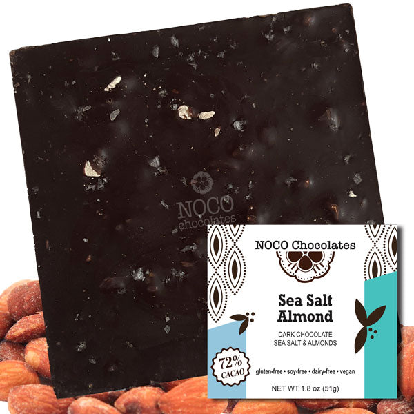 Sea Salt Almond 72% Dark Chocolate Bar | Vegan • Dairy-Free