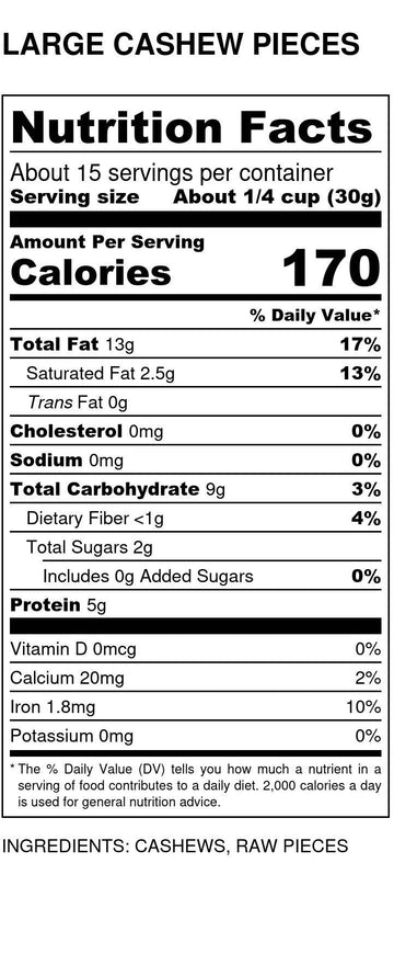 Cashews, Large Pieces, Organic