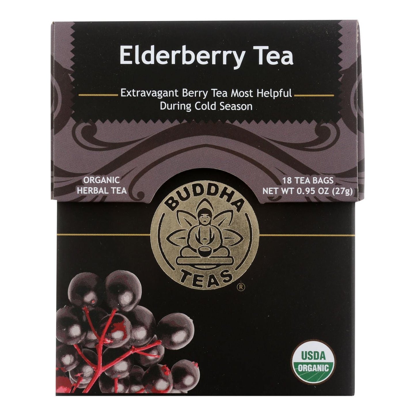 Buddha Teas - Organic Tea - Elderberry - Case of 6 - 18 Count(D0102H578GV.)