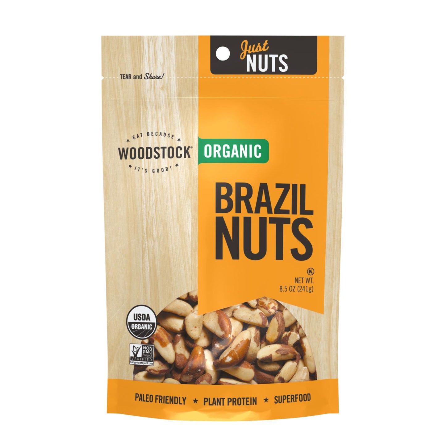 Woodstock Organic Brazil Nuts - Case Of 8 - 85 Oz(D0102H5K6Rx)