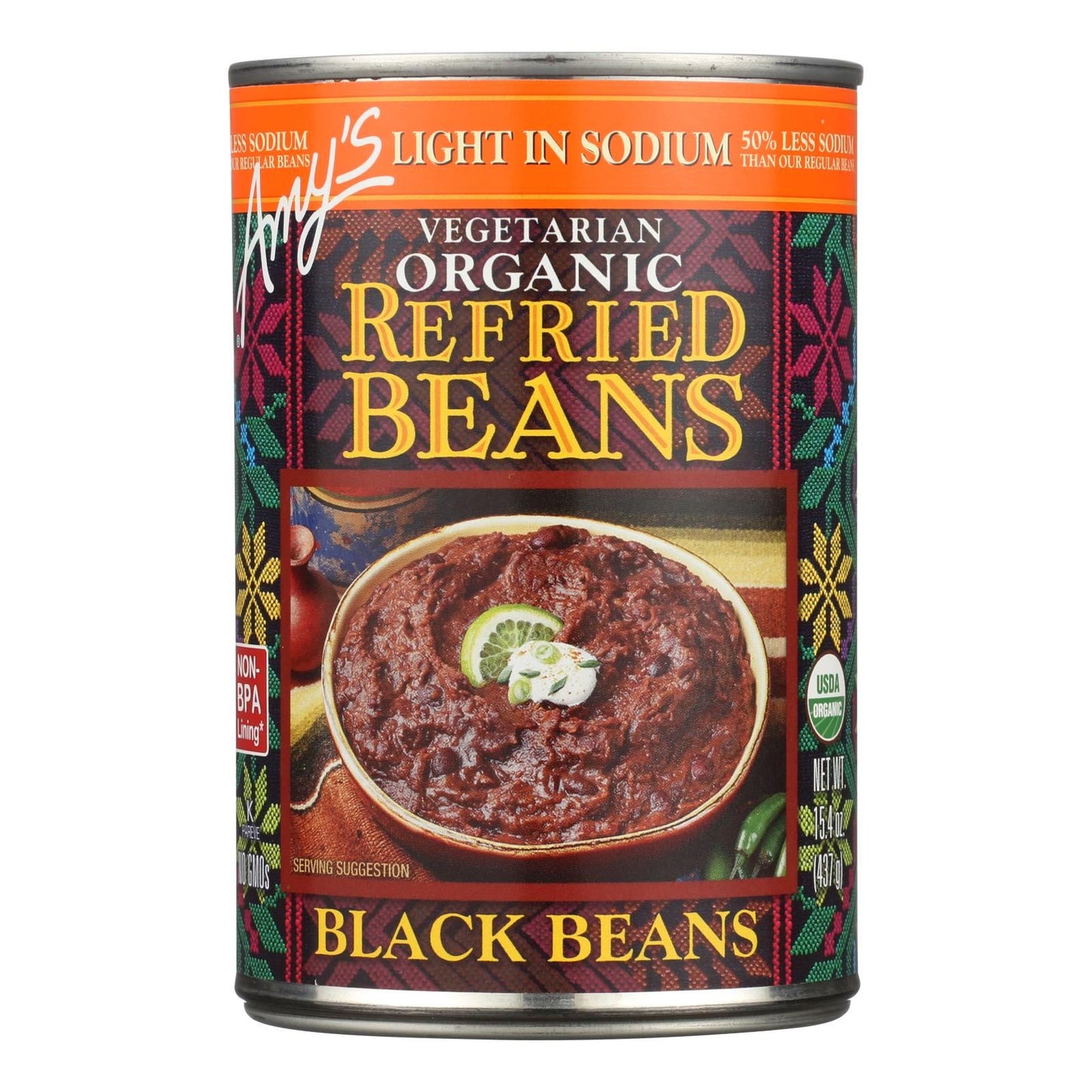 Amys - Organic Light In Sodium Refried Black Beans - case Of 12 - 154 Oz(D0102H5KI26)