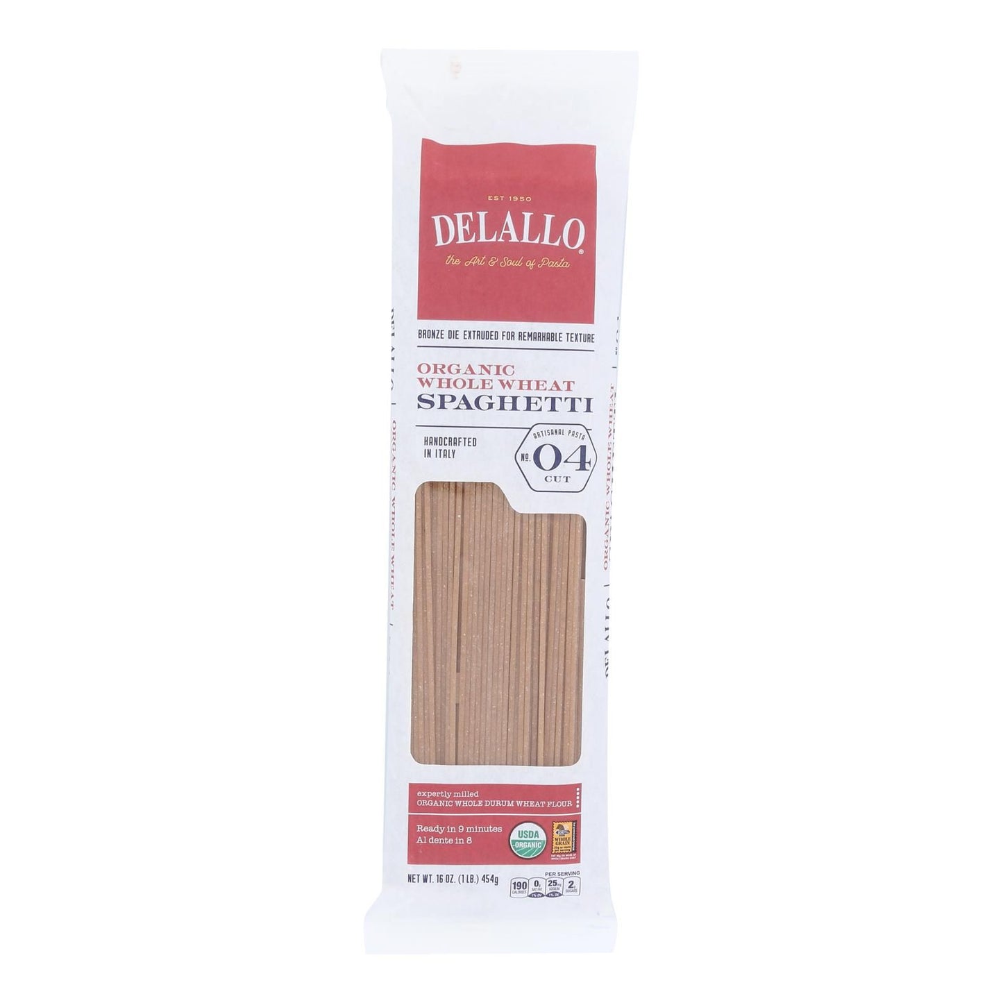 Delallo - Organic Whole Wheat Spaghetti Pasta - case Of 16 - 1 Lb(D0102H5W14X)