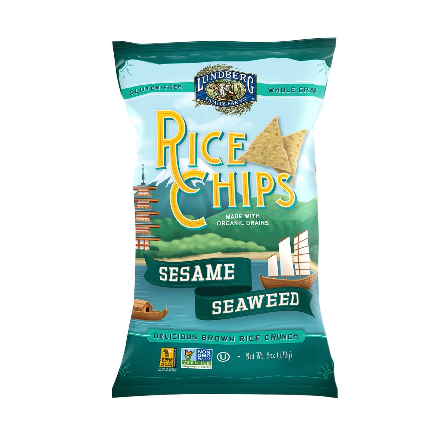 Lundberg Family Farms Sesame Seaweed Rice Chips - Case Of 12 - 6 Oz(D0102H5Wdjp)