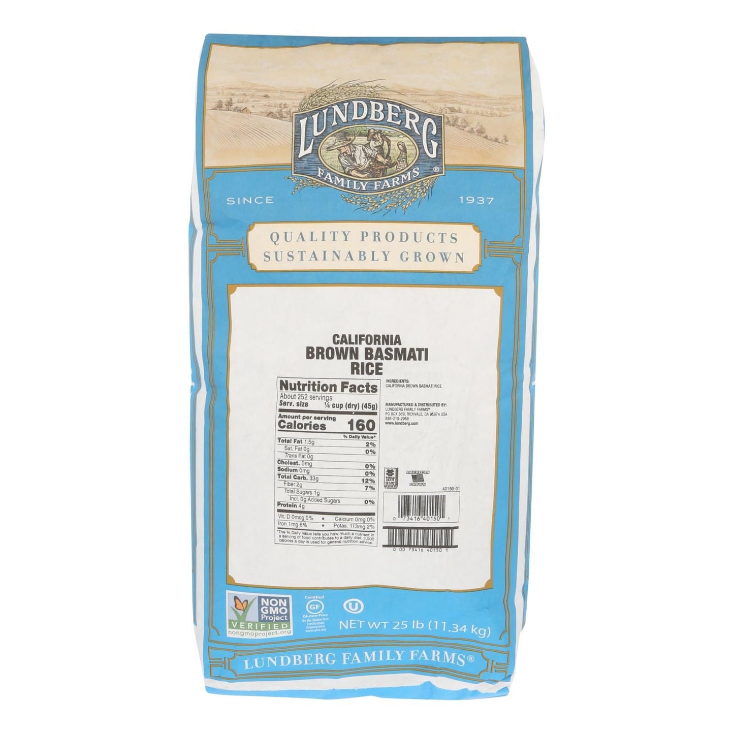 Lundberg Family Farms Brown Basmati Rice - case Of 25 Lbs(D0102H5WTHJ)
