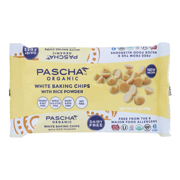 Pascha Organic Rice Milk Chocolate Baking Chips - White Chocolate - Case of 8 - 7 oz(D0102HH3IKU.)