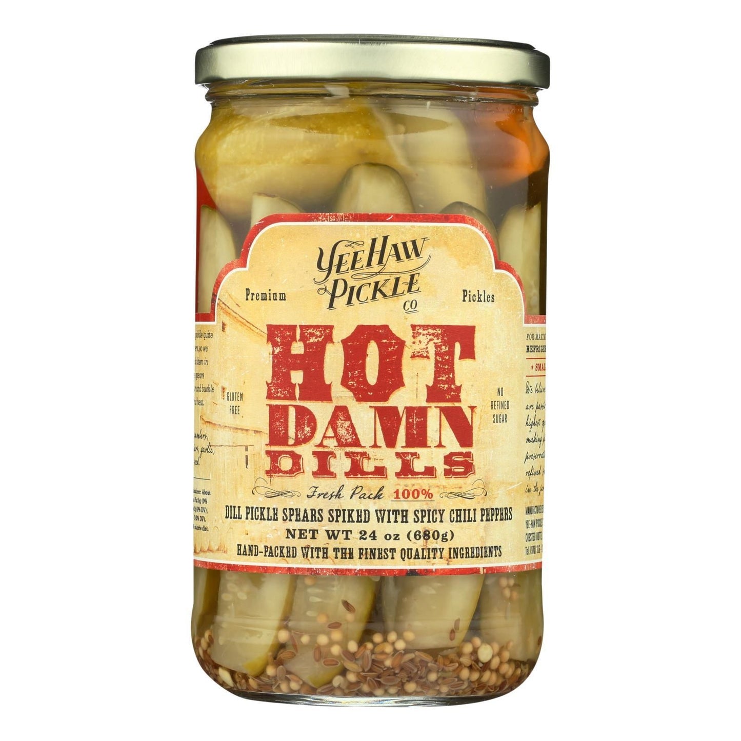 Yee Haw Pickle Company Hot Damn Dill, 24 oz.