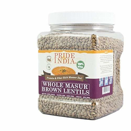 Pride Of India - Indian Whole Brown Crimson Masur Lentils - Protein & Fiber Rich Masoor Whole(D0102HP6BDW.)
