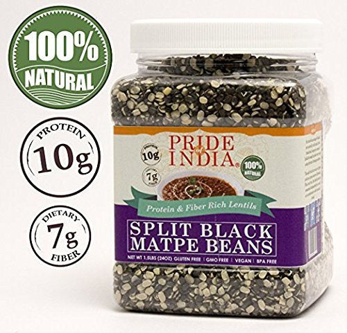 Pride Of India - Indian Split Black Gram Matpe Beans - Protein & Fiber Rich Urad Dal(D0102HP6BJU.)