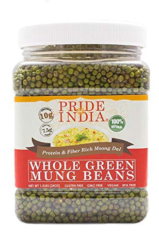 Pride Of India - Indian Whole Green Mung Gram - Protein & Fiber Rich Moong Whole(D0102HP6BMY.)