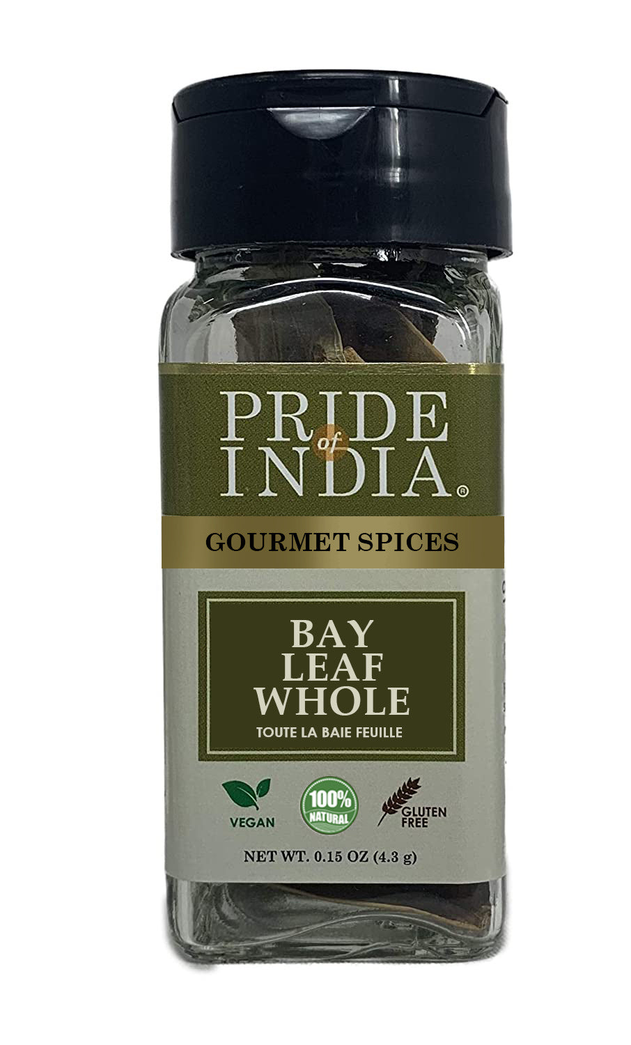 Pride Of India ?Bay Leaf Whole ?Authentic Indian Culinary Spice/ Premium Quality ?Gourmet & Preservatives Free ?Easy To Use ?0.1