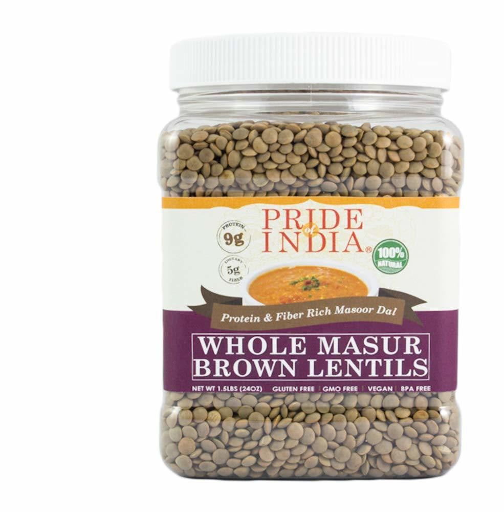 Pride Of India - Indian Whole Brown Crimson Masur Lentils - Protein & Fiber Rich Masoor Whole(D0102HP6XNV.)