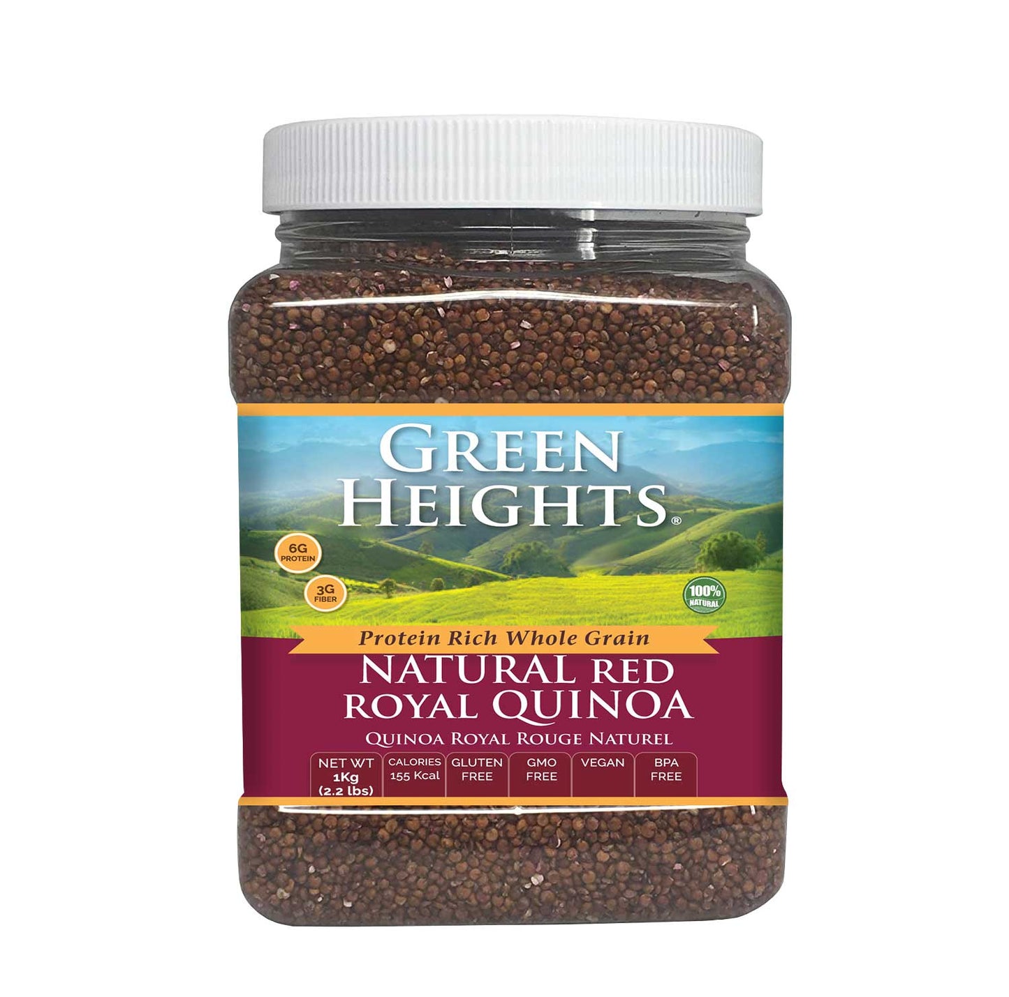 Natural Red Royal Quinoa - 24 Ounce / 680 Grams Jar (15+ Servings) - Proudly Made In America - Healthy Nourishing Essentials By