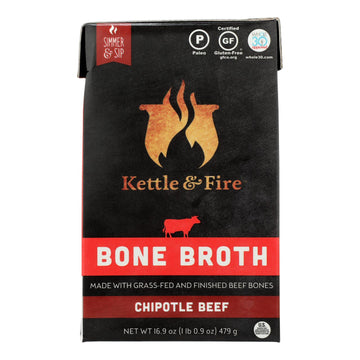 Kettle And Fire - Bone Broth Chipotle Beef - Case Of 6 - 16.9 Oz(D0102Hx22Hv.)