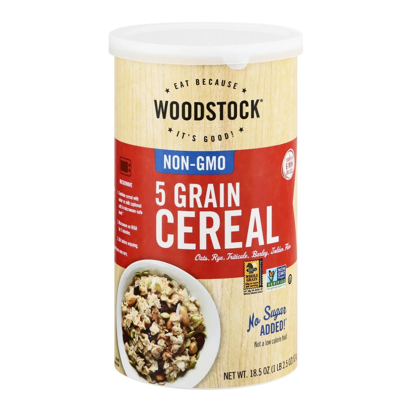 Woodstock Non-GMO 5 Grain Cereal - Case of 12 - 18.5 OZ(D0102HXW5CP.)