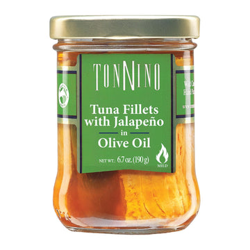 Tonnino Yellowfin Tuna In Olive Oil With Jalapeño 6.7Oz - Gourmet 6-Pack: Omega-3, High Protein, Gluten-Free, Ready-To-Eat Tuna Packets For Tuna Salad, Tuna Fish Alternative To Salmon, Spicy Kick