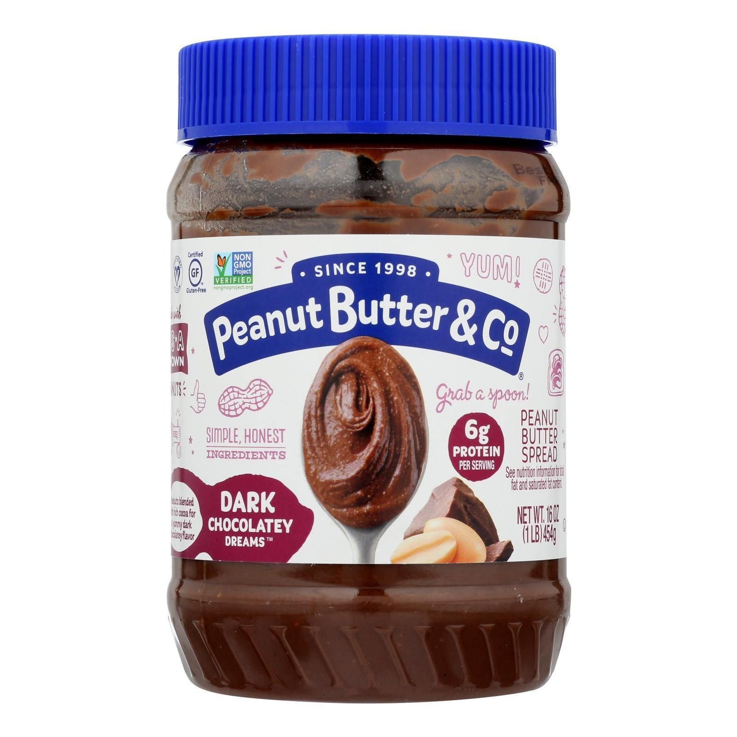 Peanut Butter and Co Peanut Butter - Dark Chocolate Dreams - Case of 6 - 16 oz.(D0102HXXT1W.)