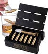 Set of 6 Gold Chilling Stones, and Ice Tong in Gift Box