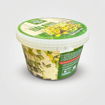 Kareem Chef Tahinia Halawa Premium Pistachio 17.6 oz - Authentic Middle Eastern Dessert