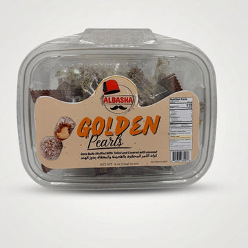 Golden Pearls Date Balls - Healthy Dessert Treats Stuffed With Tahini & Rolled In Coconut