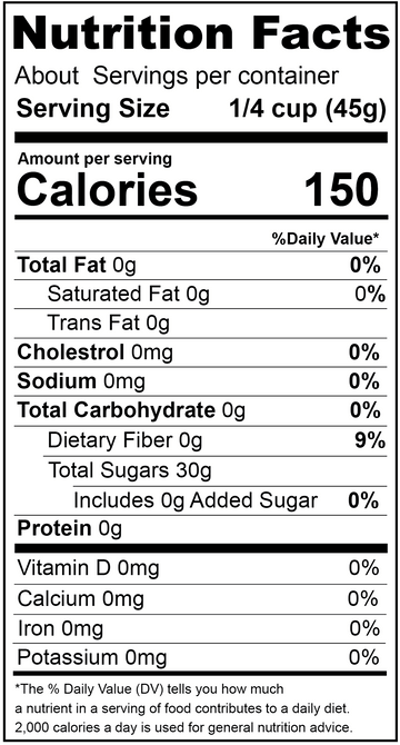 Date Sugar, Granulated
