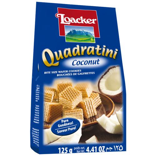 Loacker Quadratini Coconut Cream Wafers – 125g Crispy Coconut Snack