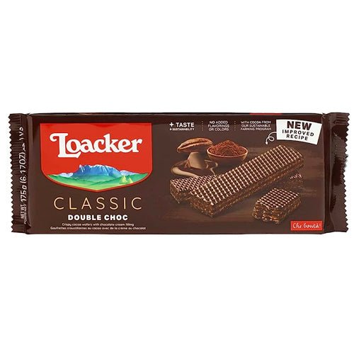 Loacker Double Chocolate Wafer Snacks – 175g Crispy Cocoa Layers