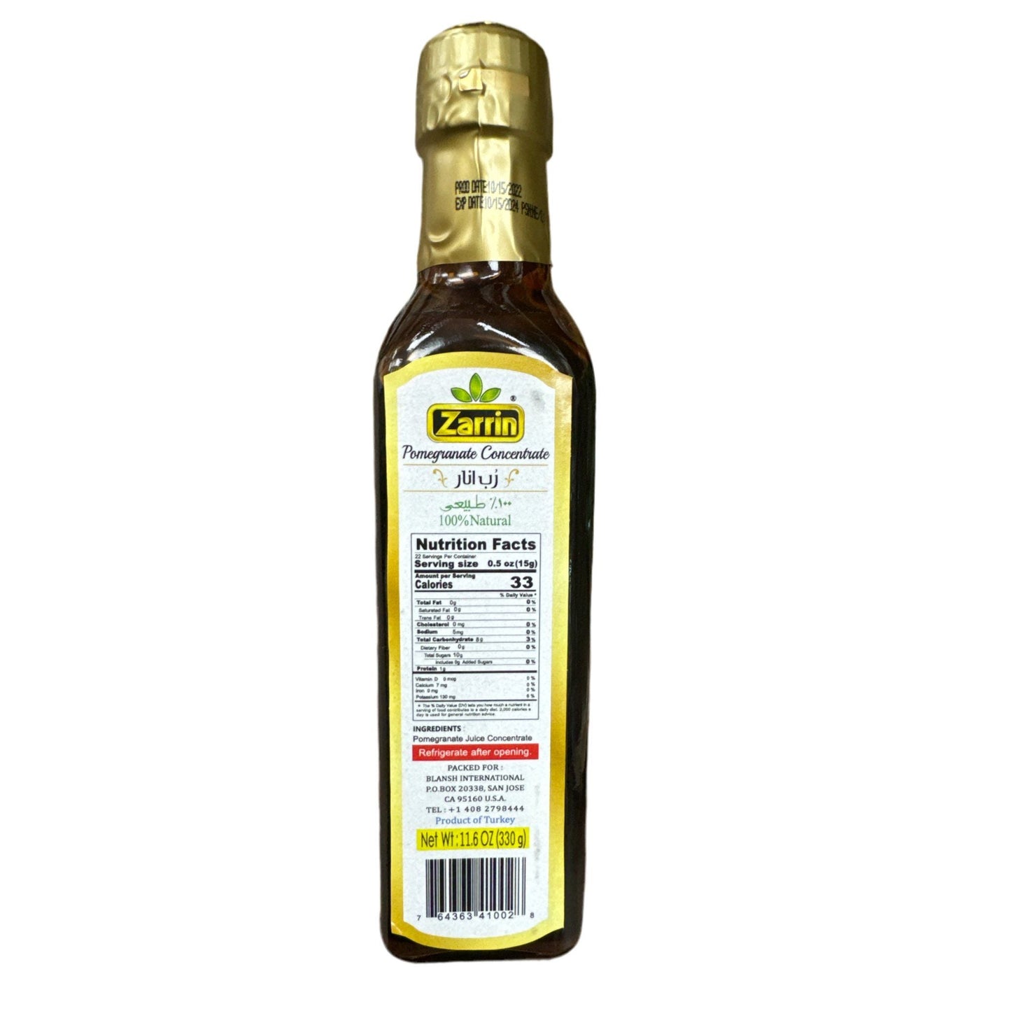 Zarrin pomegranate concentrate 330g