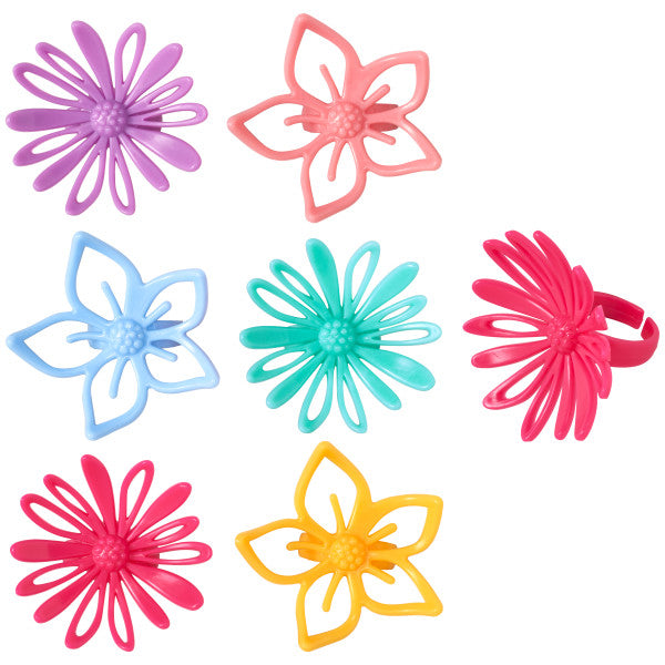 Flowers Assortment Cupcake Rings 144 ct