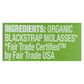 Organic Blackstrap Molasses, Unsulphured, 16oz, 12-Pack