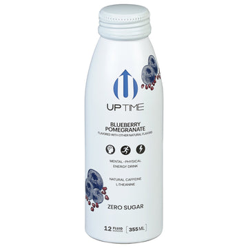 Uptime Blueberry Pom Energy Drink, 12-Pack, 12 oz Each