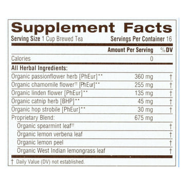 Organic Nighty Night Herbal Tea, 16 Bags, Case of 6
