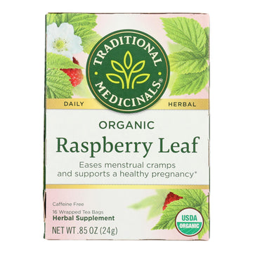 Organic Raspberry Leaf Herbal Tea - 16 Bags, Case of 6
